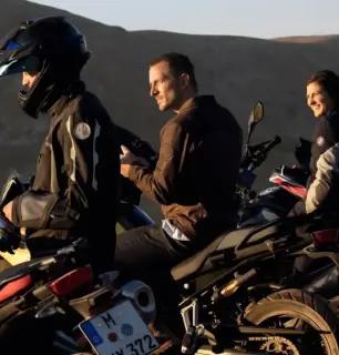 People with motorcycles